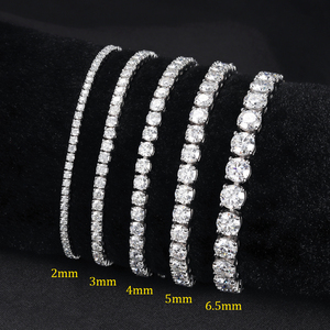 Fancy Fine Jewelry Hip Hop 925 Sterling Silver VVS Moissanite <span class=keywords><strong>Diamond</strong></span> Cluster Iced Out <span class=keywords><strong>Tennis</strong></span> Chain Pulsera Collar para hombres - Product Image 3