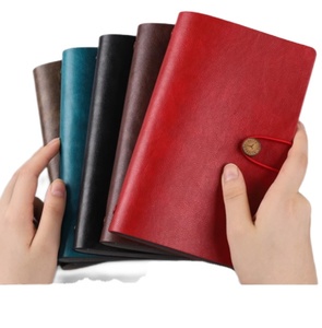 A6 Mini Style PU Leather Cover Portable Notepad <b>Journal</b> Loose-leaf Kraft Paper Gift Blank Notebook 80 Sheets Diary 5 Colors - Product Image 1