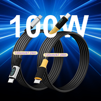Supérieur PVC 5A 100cm Affichage LED Type C Cordon De Charge 100w Type-c vers Usb-c Câble Pd 3.0 Charge Rapide 100w Usb c Câble 2 m