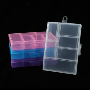 PP 6 Compartment Storage <b>Box</b> <b>Small</b> Parts Organizer <b>Tool</b> Jewelry Electronic Component Desktop Container Blue Purple Pink White - Product Image 3
