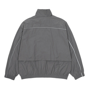 Healy Unisex Black Lightweight Polyester <b>Track</b> <b>Jacket</b> Full Sleeve Stand Collar Zipper Front Logo Sporty Design Spring Adult Size - Product Image 5