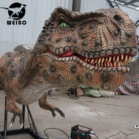 Tête de T-Rex animatronique grandeur nature, modèle réaliste de tête de dinosaure pour parc à thème, musée, exposition, décoration d'événements