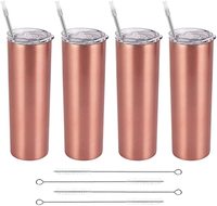 Gobelet isotherme fin de 20 oz en acier inoxydable, écologique, vierge pour sublimation, avec film thermorétractable, pour la rentrée scolaire, compatible voiture