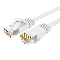 Cable de Red Ethernet de Longitud Personalizada CAT6 CAT6a CAT7 CAT8, Cable LAN Plano Redondo Blindado para Exteriores, Ultra Plano y Blindado