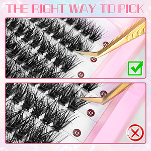 Cils individuels en grappe 60P 80P 5D, faux cils en fibres synthétiques douces et naturelles pour femmes - Product Image 4