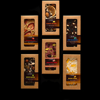 Boîte à chocolat personnalisée en carton avec matériaux recyclés, pelliculage brillant, emballage écologique transparent