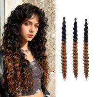 Extensions de cheveux synthétiques bouclés profonds pour tresses, mélange de couleurs, style Boho Goddess Locs, ondulations Ocean Wave, teintes