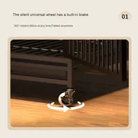 Grande cage pliable pour chat en fer produits pour animaux de compagnie motif solide épaissi espace libre fonction respirante vient plateau en plastique boîte à palettes