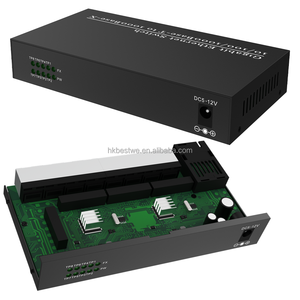 Convertidor de Medios Ethernet de 1000Mbps 1SC a 8RJ45, Transmisor y Receptor de 3KM, Equipo de Fibra Óptica - Product Image 2