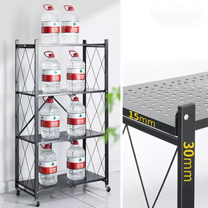 5 Lớp Kim Loại Có Thể Tháo Rời Gấp Điện Giá Đóng Mở Có Thể Xếp Chồng Nhà Bếp Nhà Lưu Trữ Gấp Kệ Nhiệm Vụ Trung Bình Gấp Kệ - Product Image 3