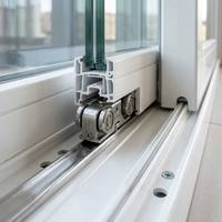 Ventana Corredera de PVC de Alta Calidad con Rodillos de Doble Acristalamiento, Deslizamiento Suave, Antideslizante, 50000 Ciclos, Funcionamiento Silencioso