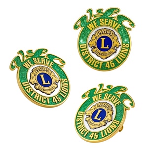 12 Yıllık Fabrika Özel Üretim Metal Emaye Rozetleri Lions Kulübü Rozeti Bölge 45 Lions Hizmet Vermektediriz Rozeti El Sanatları Hediyesi Simli Renkli Rozet - Product Image 1