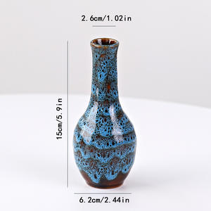 แจกันเซรามิกสีฟ้าเปลี่ยนเตาเผาด้วยดอกไ<span class=keywords><strong>ม</strong></span>้โต๊ะรับประทานอาหารของตกแต่งบ้านที่มีชื่อเสียง - Product Image 6