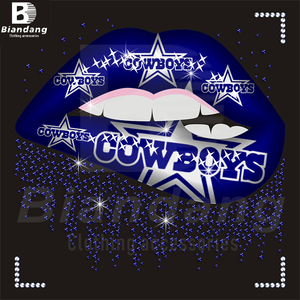 أزياء دالاس رعاة البقر الكعب العالي مخصص NFL كرة القدم الراين نقل عزر الإصلاح العاجل الشفاه حجر الراين نقل للتيشيروتي - Product Image 3