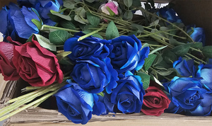 LO-031 Fond floral Roses en velours artificiel Centres de table pour <span class=keywords><strong>mariage</strong></span> Décorations de table Fleurs artificielles bon marché Vente en gros - Product Image 5