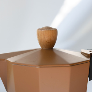 2025 personnalisé dégradé brun 3 tasses <span class=keywords><strong>Moka</strong></span> Pot expresso café cuisinière haut Cafetera Italiana avec Dosificador café Molido Pots - Product Image 3