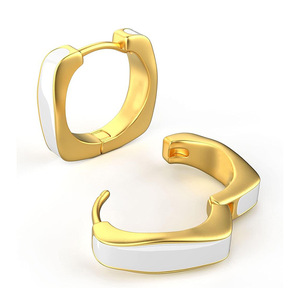 Orecchini Minimalisti in Smalto per Donne, Gioielli Chic per Ufficio e Uso Quotidiano - Product Image 2