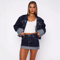Mini-jupe évasée en jean délavé pour femme, coupe moulante, séchage rapide, style printemps