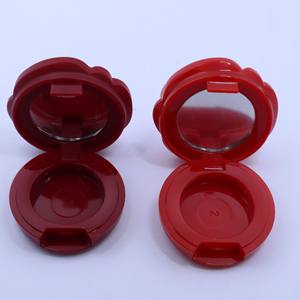 Emballage de baume à lèvres en plastique en gros, design unique en forme de fleur, conteneur vide, petite <span class=keywords><strong>palette</strong></span> de fards à paupières avec miroir - Product Image 2