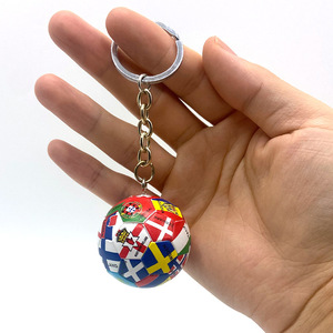 Rinhoo New Multinational Flag Football Key Chain France Spain Flag Soccer Pendant Key Chains Fan Souvenirs Accessories Gift