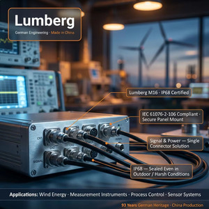 <span class=keywords><strong>Connecteur</strong></span> circulaire Lumberg M16 DIN IP67 <span class=keywords><strong>étanche</strong></span> en laiton pour montage sur panneau, <span class=keywords><strong>3</strong></span>-14 broches, IEC61076-2-106, soudure avant/arrière sur circuit imprimé - Product Image 4