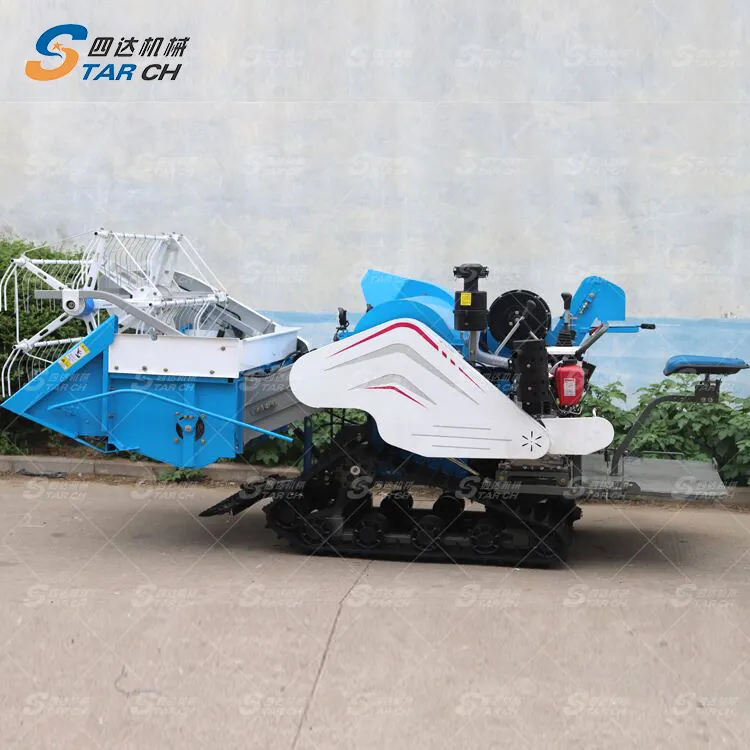 Manual Collection Combined Paddy Wheat Soybean Crawler Rice Harvester Rice Harvester Price