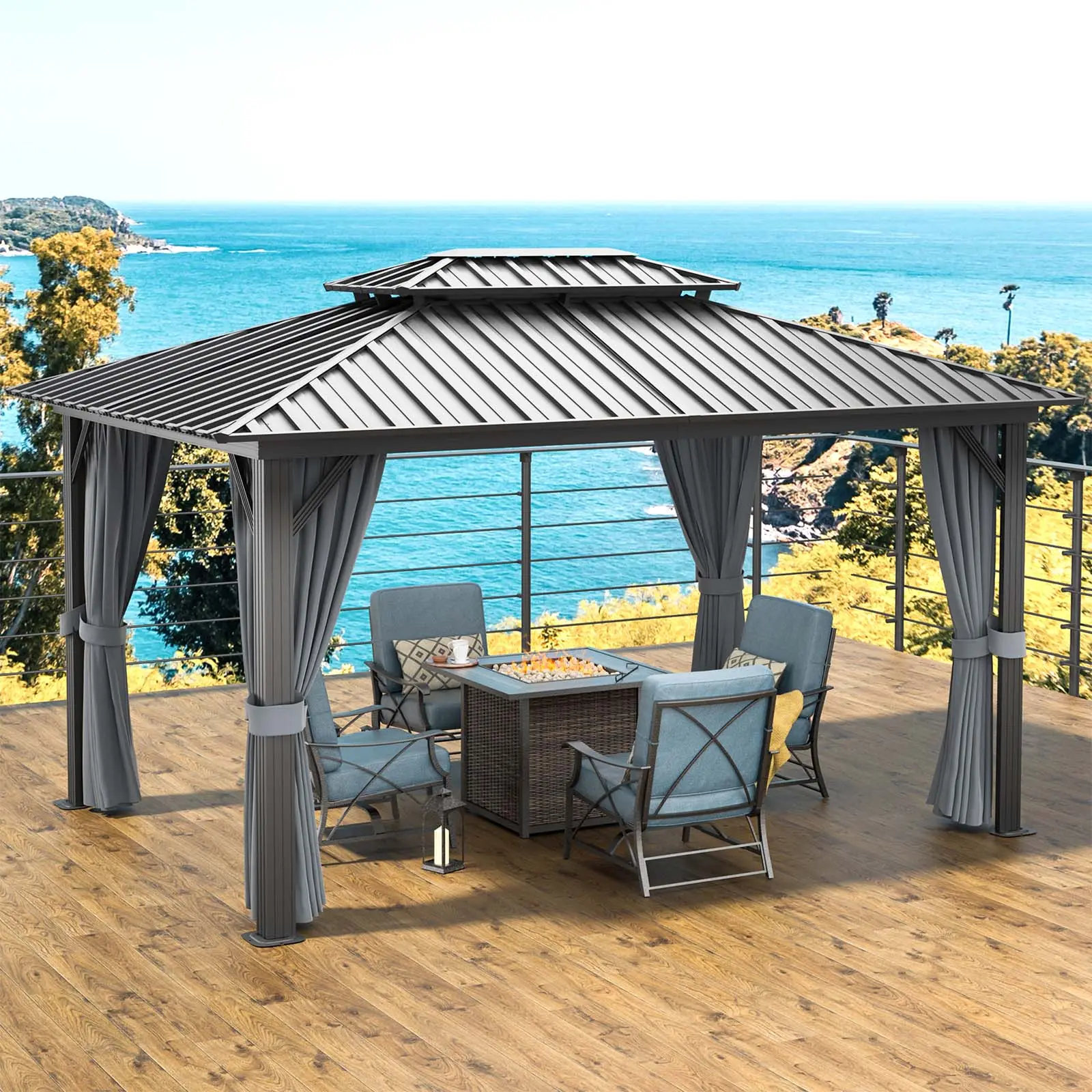 Bahçe modern pergolalar ve çardaklar açık lüks bahçe çardağı alüminyum pergola