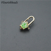 Vente en gros 18mm de long rouge noir vert bleu laiton métal coquille naturelle forme d'étoile fermoirs de homard pour la fabrication de bijoux bracelet collier