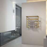 Calentador de toallas de baño montado en la pared enchufable de nuevo estilo multifunción, calentador de toallas eléctrico de secado de acero inoxidable, baño incorporado