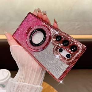 Nuova Custodia di Lusso con Motivo a Onde Glitterate Sfumate per <span class=keywords><strong>Samsung</strong></span> S25 Ultra S24 Plus S23 <span class=keywords><strong>22</strong></span>, <span class=keywords><strong>Cover</strong></span> in TPU con Anello Magnetico Diamantato - Product Image 3