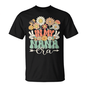 In My Nana Era Floral <b>Hippie</b> Groovy Retro Matching Family <b>T</b>-<b>Shirt</b> - Product Image 2