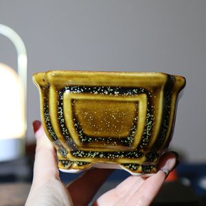 Maceta de Cerámica Hecha a Mano con Acabado de Miel, Mini Maceta para Bonsái, Transpirable, para Suculentas, Cocida en Horno - Product Image 4