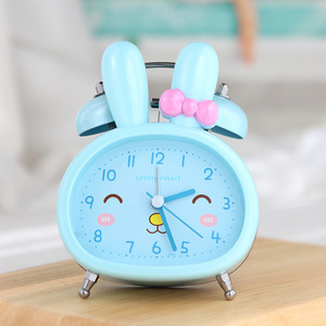 Sonnerie étudiants bruyants enfants chevet veilleuse balayage secondes silencieux chevet dessin animé veilleuse lapin sonnerie réveil - Product Image 1
