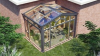 Véranda triangulaire rétractable en aluminium, directement de l'usine, à prix abordable - Serre et maison en verre écologiques pour jardin, chambre et parc
