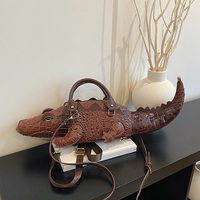 Sac bandoulière au design crocodile 3D distinctif, sac à bandoulière en forme d'animal tendance pour femmes, usage quotidien