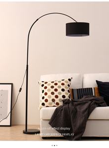 Lámpara de pie LED de mesa auxiliar de sofá de tela de cuerpo de hierro con soporte Simple nórdico moderno para sala de estar, dormitorio, favorito de celebridades en línea E27 - Product Image 6