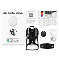 Portavasos de Seguridad para Bicicleta Todo en Uno con Ranura Integrada para Apple Find My Tracker, Portavasos Impermeable para Bicicleta, Aplicación para Android