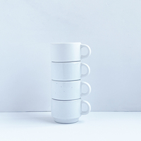 Tasse à café expresso en céramique empilable bicolore, intérieur bleu, extérieur blanc, en porcelaine, pour usage commercial, unité de bureau