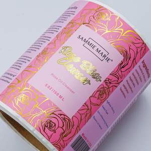 Limpiador Facial Sammie Marie Rose Bliss, Etiqueta de 5oz 150ml, Papel Rectangular con Estampado Dorado, Código de Barras, Hecho en EE. UU. - Product Image 2