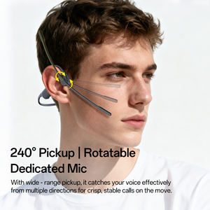 Auriculares de conducción ósea Micrófono de pluma con cancelación de ruido para Bluetooth 5,4 Auriculares inalámbricos de oído abierto LED IPX5 Impermeable Bajo - Product Image 4