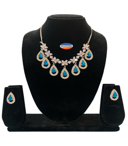 Ensemble de collier et de boucles d'oreilles pendantes élégants, bijoux de mode classiques, design élégant pour les fêtes, les anniversaires, les mariages, les événements du soir, cadeau - Product Image 5