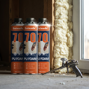 Mousse expansive en polyuréthane PU Seimeda 750 ml en bombe pour l'étanchéité des portes insonorisées, l'étanchéité des fenêtres et l'emballage pour le travail du bois - Product Image 2