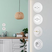 Interrupteur mural rotatif en céramique rétro de la marque Keruida, interrupteur électrique vintage en porcelaine