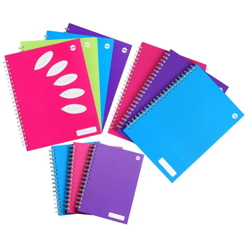 Muestra gratis cubierta de papel de buena calidad cuaderno espiral diario personalizado Alambre de estampado en caliente o diario