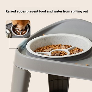 Grand bol double surélevé pliable classique en plastique pour chiens de grande taille et Golden Retriever - Product Image 3