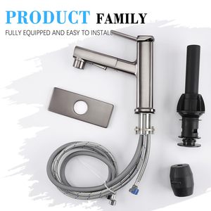 Bathroom Sink <strong>Faucet</strong> with Pull Out Sprayer,Utility Bar Sink <strong>Faucet</strong>, Lavatory Pull Down <strong>RV</strong> Sink <strong>Faucets</strong> with Rotating Spout - Product Image 3