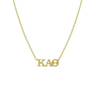 Sorority jewelry custom ancient Greek name letter charm necklace alphabet written inscription pendant jewelry making supplier