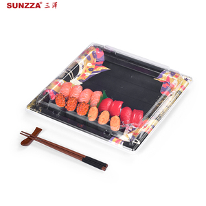 Sunzza gói OEM dùng một lần Sushi bao bì Khay hộp đưa ra để đi vuông PSP bọt Sushi container - Product Image 1