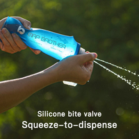 Bouteille d'eau de sport d'hydratation en TPU sans BPA de 500ml Flacon souple pliable et pliable pour le camping