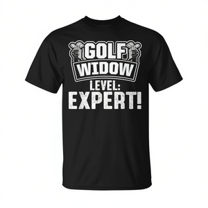 T-shirt Golf Widow Level Expert pour adulte, col rond en coton, t-shirt de golf amusant, pour les jeux sportifs, toutes saisons, impression sérigraphique - Product Image 2